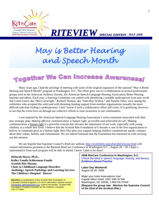 Spring 2008 RiteView cover