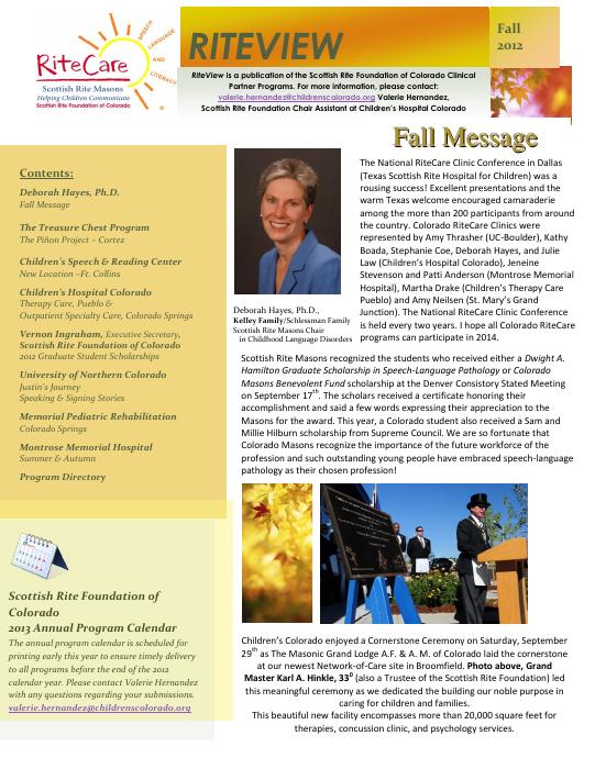 Fall 2012 RiteView cover
