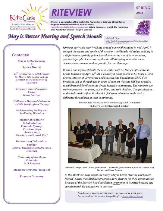 Spring 2012 RiteView cover